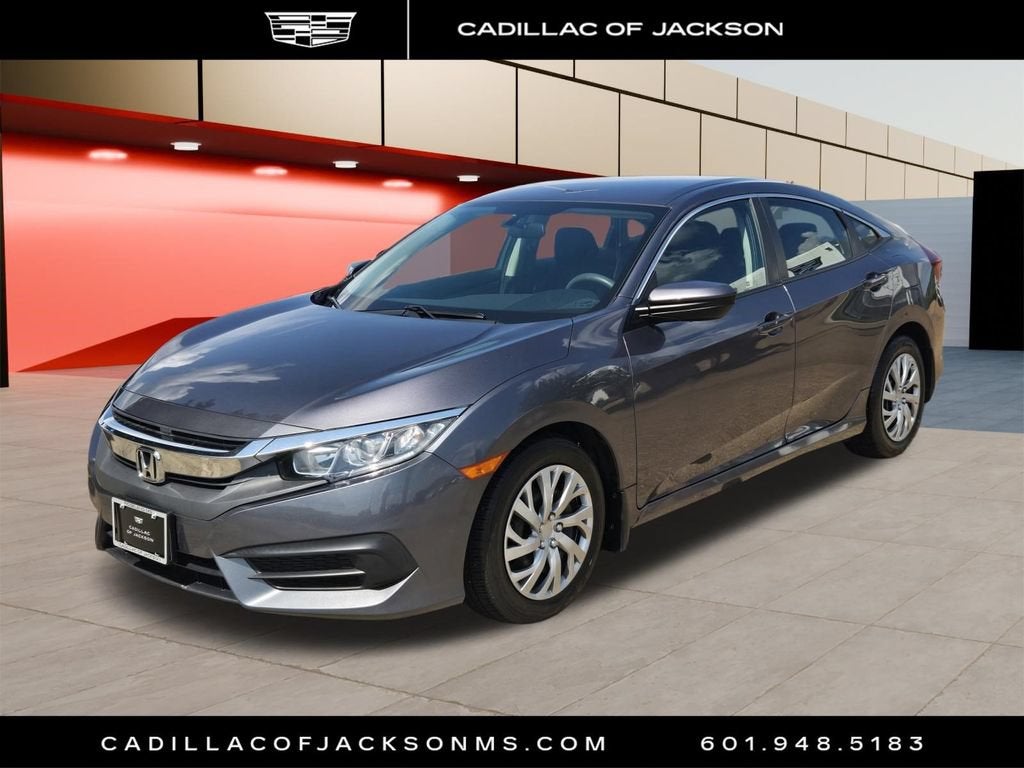 2017 Honda Civic Sedan LX in Silver — front three-quarter view