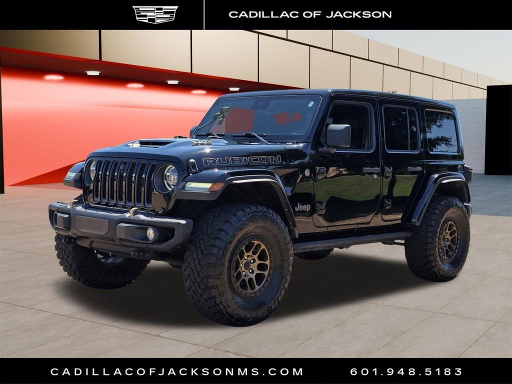 2022 Jeep Wrangler Unlimited Rubicon 392 in Black — front three-quarter view