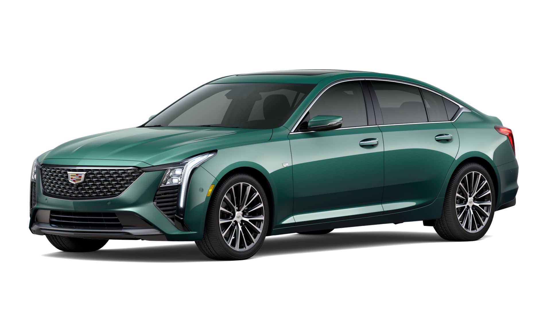 2026 Cadillac CT5 Premium Luxury in Typhoon Metallic — front three-quarter view