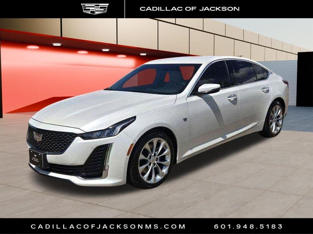 2022 Cadillac CT5 Premium Luxury in Crystal White Tricoat — front three-quarter view
