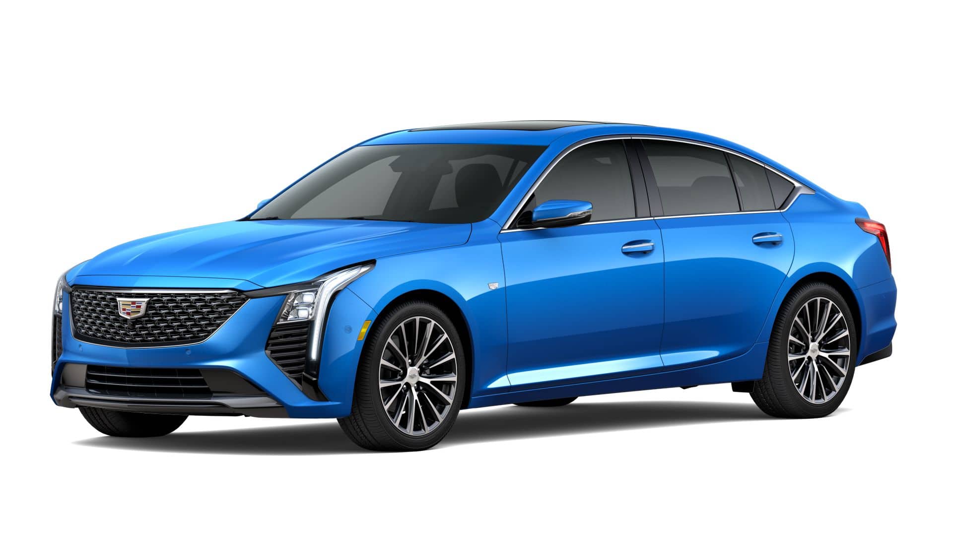 2026 Cadillac CT5 Premium Luxury in Coastal Blue Metallic — front three-quarter view
