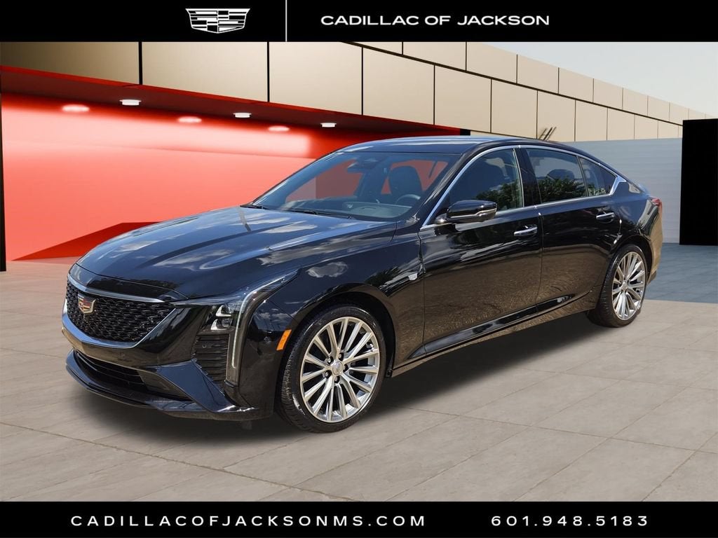 2026 Cadillac CT5 Premium Luxury in Black Raven — front three-quarter view
