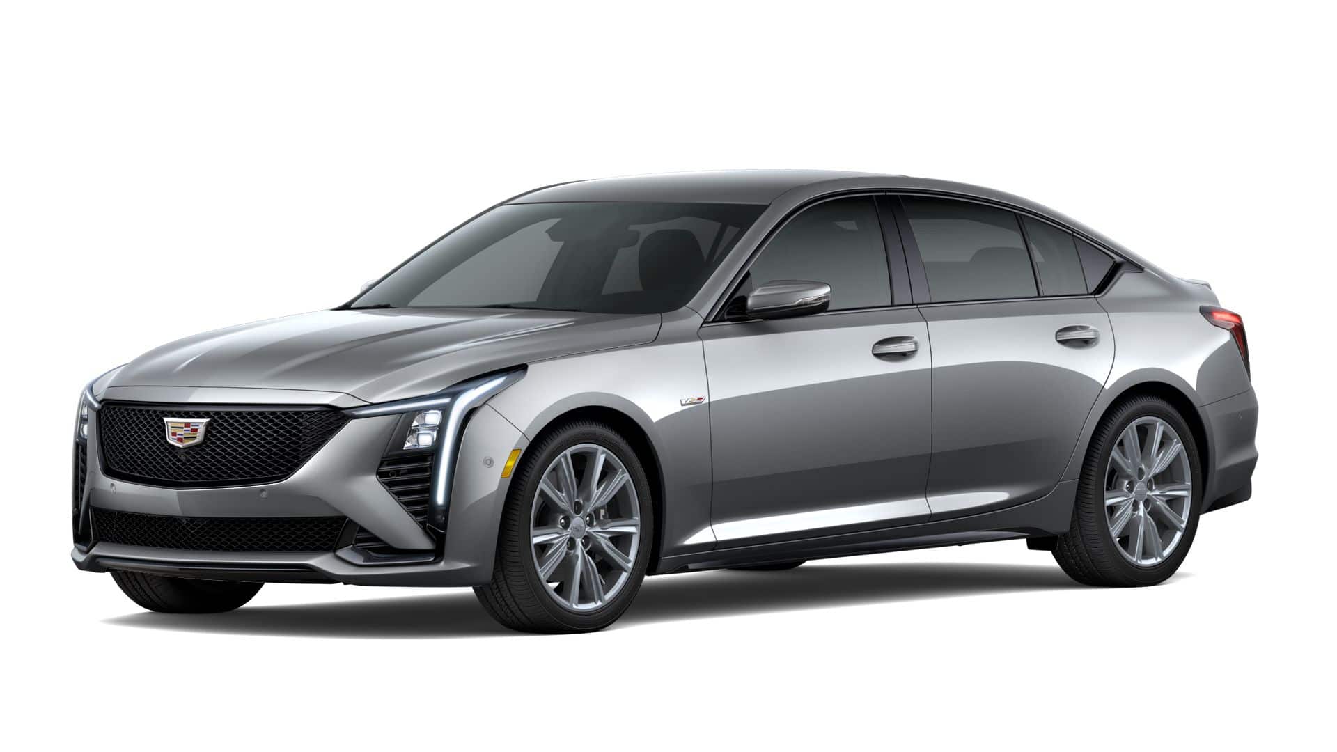 2026 Cadillac CT5-V V-Series in Argent Silver Metallic — front three-quarter view