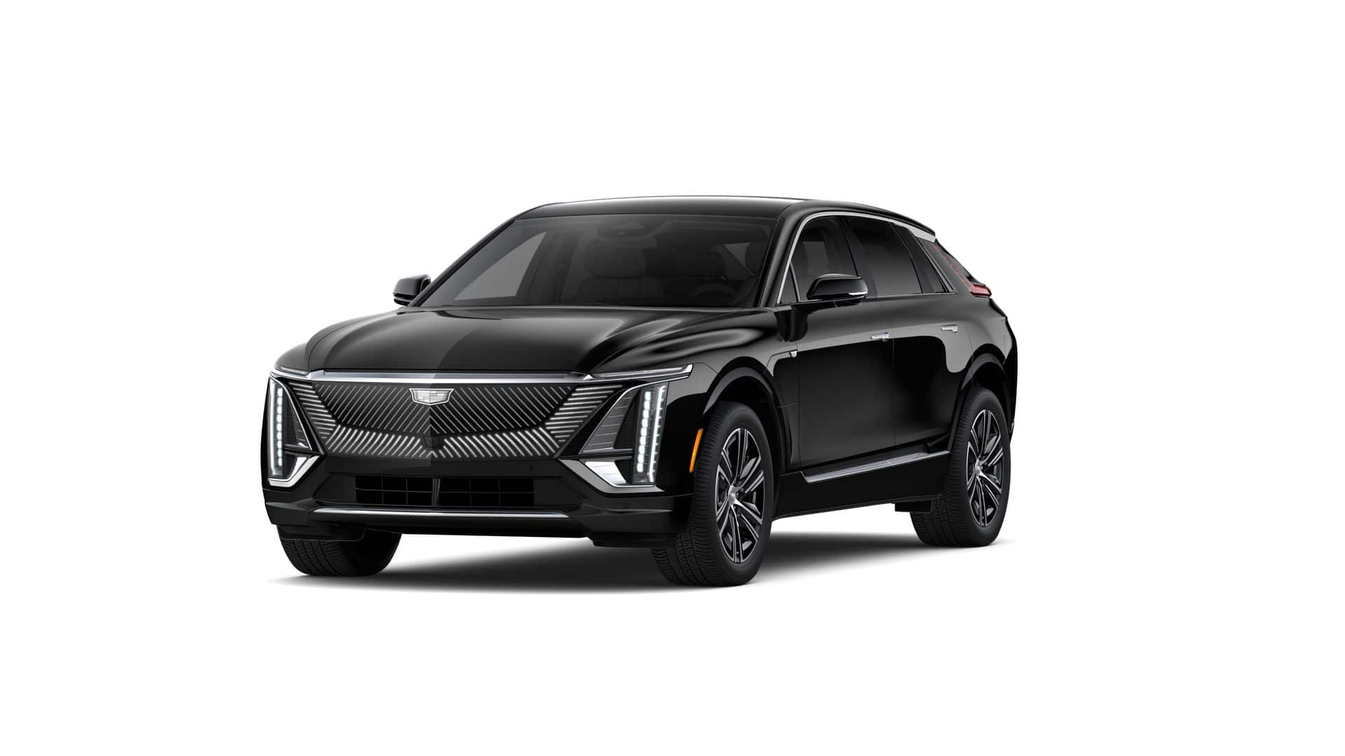 2026 Cadillac LYRIQ Luxury in Stellar Black Metallic — front three-quarter view